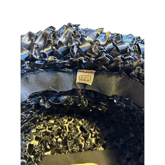 Vintage Rumak Millinery Womens Ribbon & Straw Cloche Hat With Bow - Picture 11 of 12